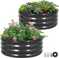 ZORMY Galvanized Raised Garden Bed Outdoor, Round Metal Planter Boxes 2 Pcs by ZORMY