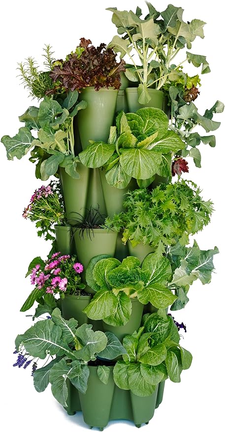 Greenstalk Patented Large 5 Tier Vertical Garden Planter by GreenStalkVerticalGardens