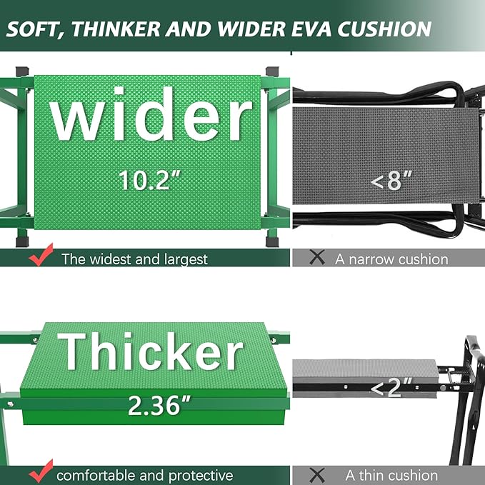FLINTER Garden Kneelers Seat, Stable and Save Tip-Resistant Design 10.2" Wider - Image 4