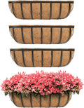 hehimhis Balcony Planters Railing Hanging 24inch 4 Pack Window Planter Box by Hehimhishome