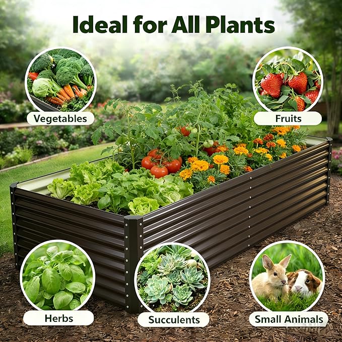 Galvanized Raised Garden Bed Kit Outdoor Patio, Deep Root Box Planter - Image 7