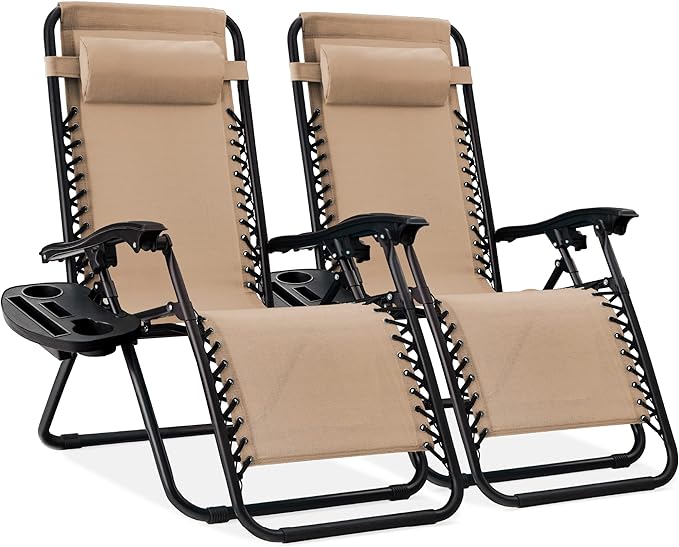Best Choice Products Set of 2 Adjustable Steel Mesh Zero Gravity Lounge Chair by BestChoiceProducts