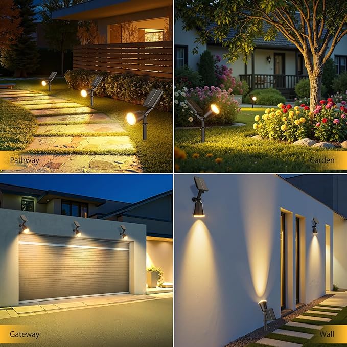 Solar Lights Outdoor Spot Light: 4 Pack 120°&180° Adjustable Bigger LED Solar - Image 7