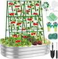 Galvanized Raised Bed with Cucumber Trellis, Garden Arch Trellis Outdoor by Lezmarket