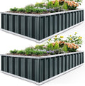 KING BIRD Raised Garden Bed 68" x 36" x 12" Galvanized Steel Metal Outdoor by KINGBIRD
