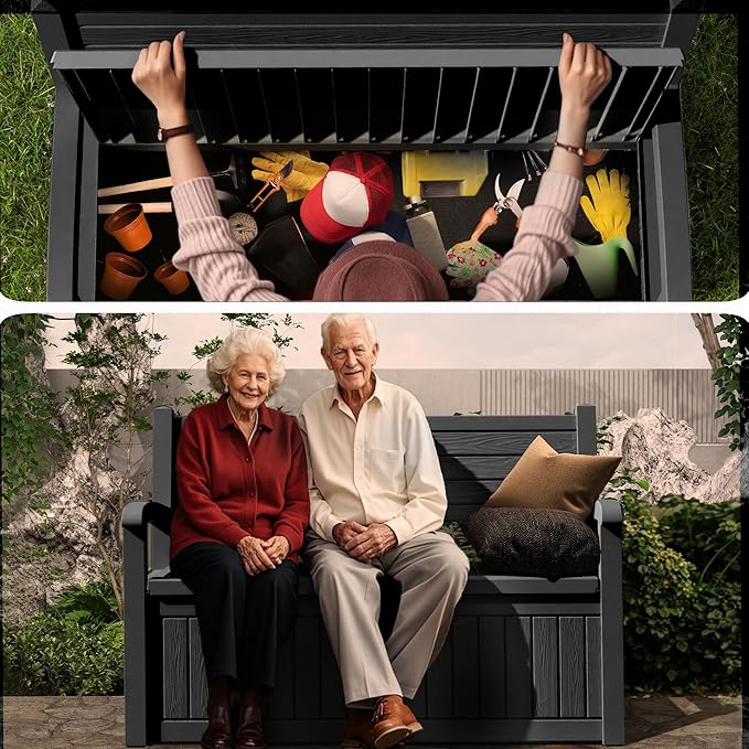 DRATO 75 Gallon Storage Bench Deck Box Outdoor Indoor, Lockable Durable - Image 6