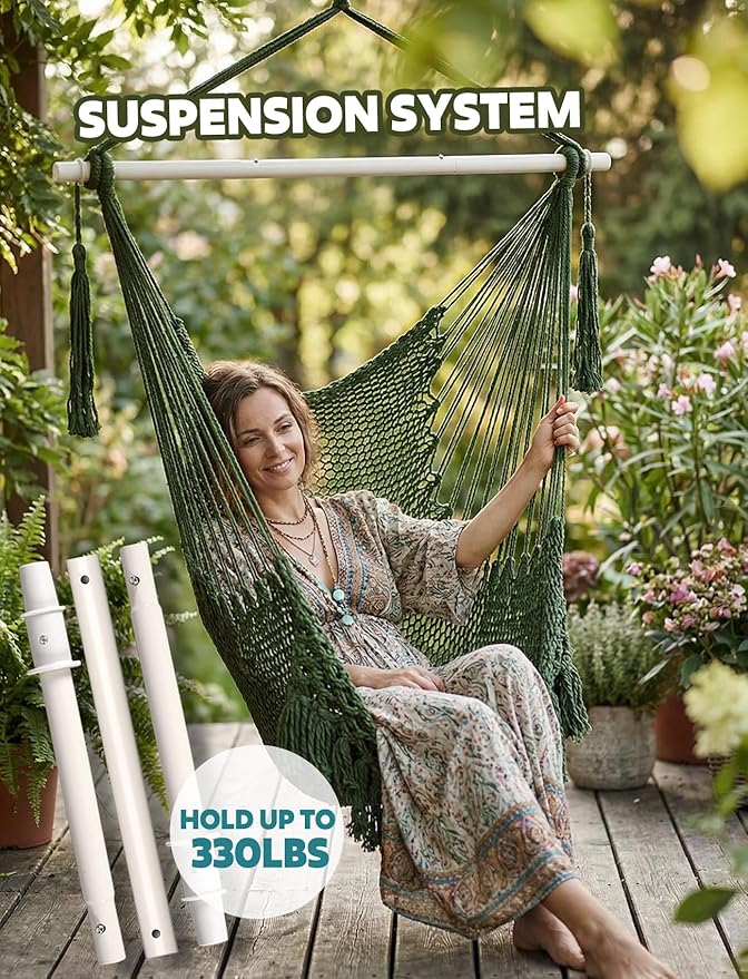 Chihee Hammock Chair Super Large Hanging Chairs Soft-Spun Cotton Rope Woven - Image 5