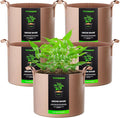 VIVOSUN 5-Pack 2 Gallons Grow Bags Heavy Duty Thickened Nonwoven Fabric Pots by VIVOSUN