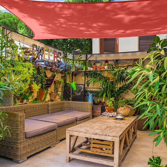 AsterOutdoor Sun Shade Sail Rectangle 12' x 12' UV Block Canopy - Image 9