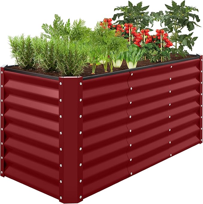 Best Choice Products 4x2x2ft Outdoor Metal Raised Garden Bed, Deep Root Box by BestChoiceProducts