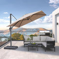 PURPLE LEAF Patio Umbrella 8' X 8' Rectangle Cantilever Umbrella Large Aluminum by Unknown
