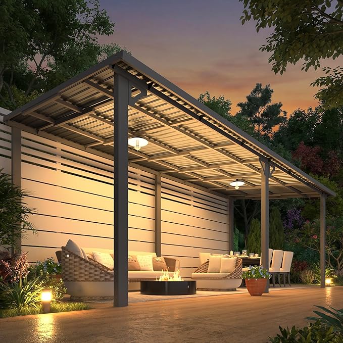 AECOJOY 8' x 20' Outdoor Hardtop Metal Gazebo - Image 2