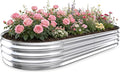 Galvanized Raised Garden Bed Outdoor, Easy Assemble Large Oval Plant Container by Tegarbed