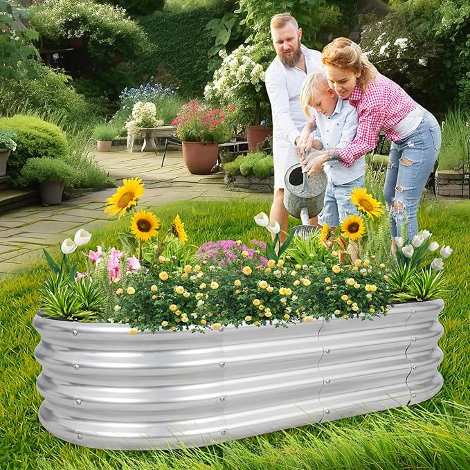 1MORE Galvanized Raised Garden Bed- Planter Garden Boxes Outdoor, Raised Beds - Image 2