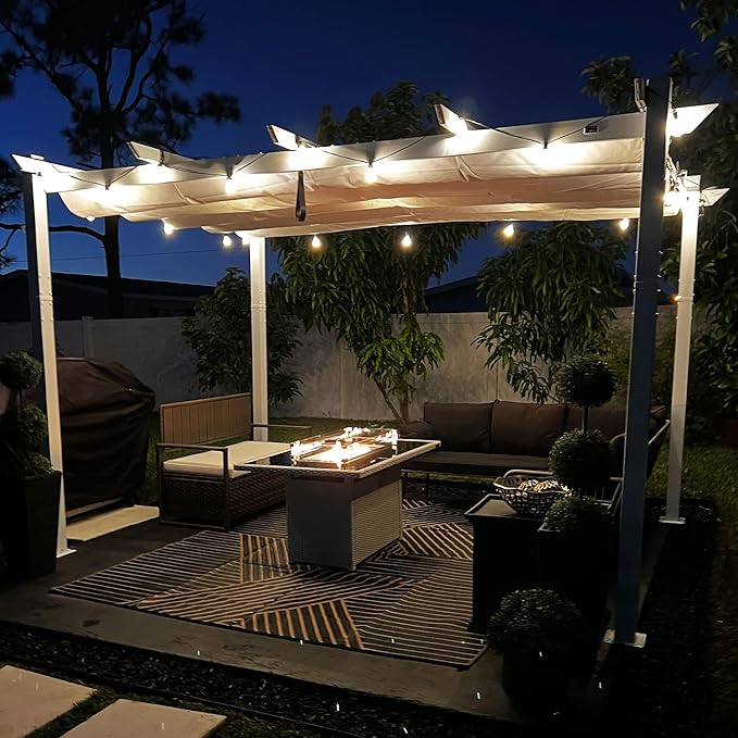 PURPLE LEAF 10' x 13' Aluminum Outdoor Pergola Retractable Pergola by Unknown