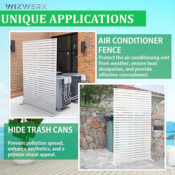 6FT Metal Privacy Screen Outdoor Privacy Panel and Garden Divider, - Image 6