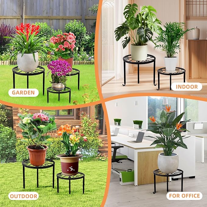 6-Pack Metal Plant Stand, Heavy Duty Flower Pot Stands - Image 7