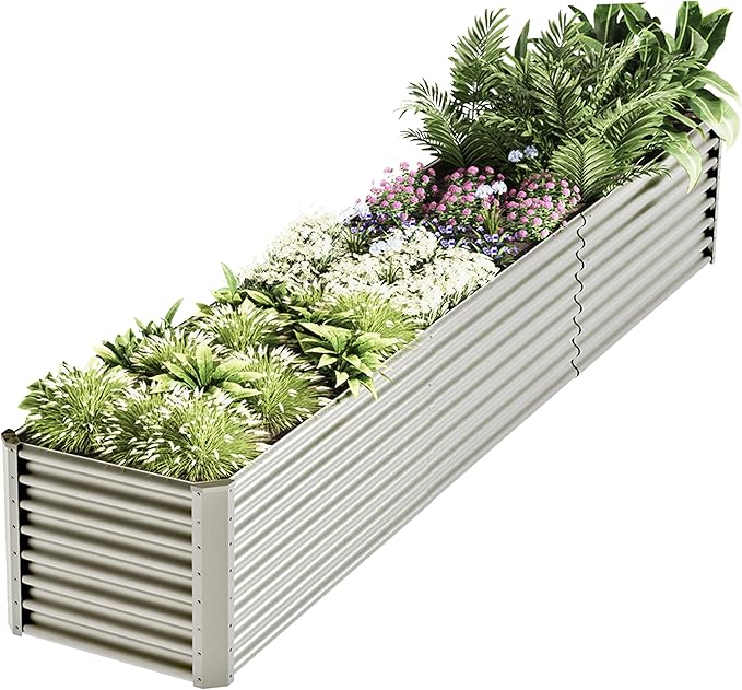 12x2x2ft Raised Garden Beds Outdoor Kit, Galvanized Planter Garden Boxes Outdoor by kingddeergardenbed