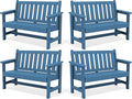 SERWALL Outdoor Bench, HDPE Outdoor Benches Weatherproof, 2-Person Garden Bench by SERWALL
