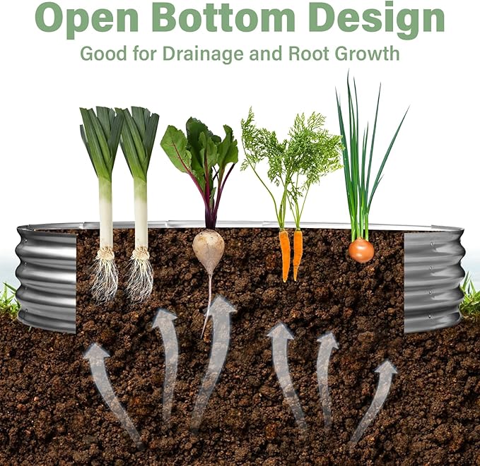 TATAANTY Galvanized Raised Garden Bed - Image 5
