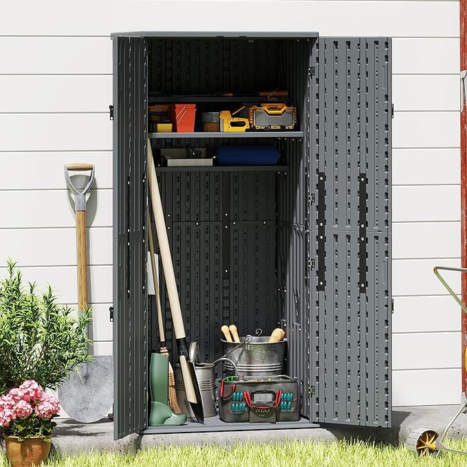 EHHLY Heavy Duty Tall Storage Cabinet Outdoor Weatherproof, 28 Cuft Garage - Image 3