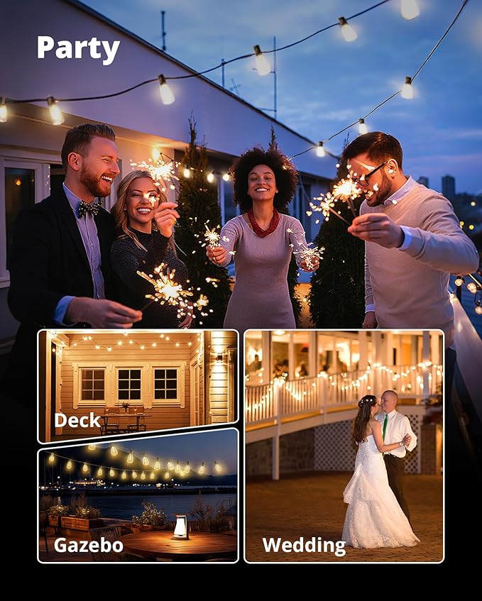 VIPAR Outdoor String Lights 25FT LED Patio Lights IPX5 Waterproof - Image 6