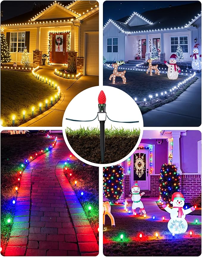 100-Pack Plastic Light Stakes, 7.5 Inch Christmas Yard Stakes - Image 6
