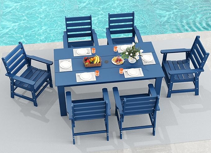 GREENVINES 7-Piece Outdoor Dining Set | HDPE | Patio Table and Chairs Sets by GreenVines