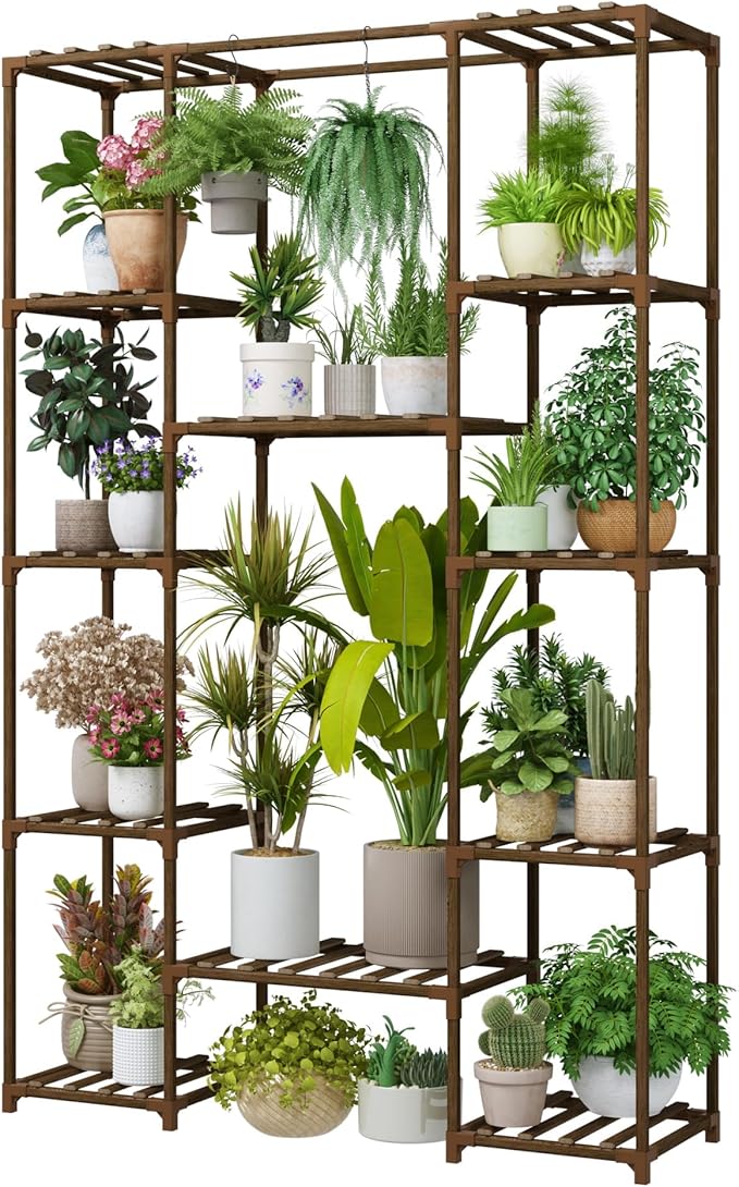 Bamworld 62.2'' Tall Plant Stand Indoor Large Plant Shelf by Bamworld