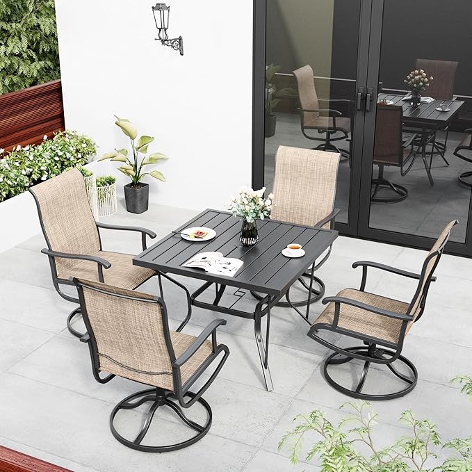 Pamapic Textilene Outdoor Dining Chair 1 Piece - Image 7