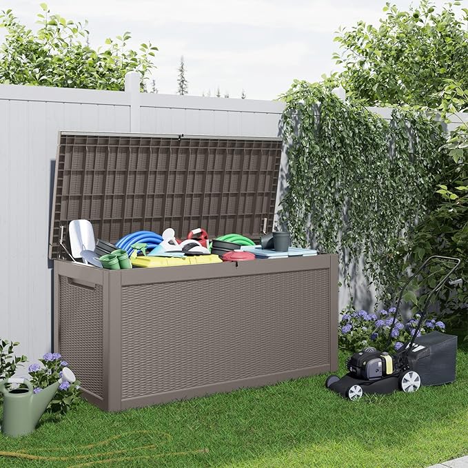 320 Gallon Outdoor Deck Box, Lockable Waterproof Outdoor Storage Boxes - Image 7