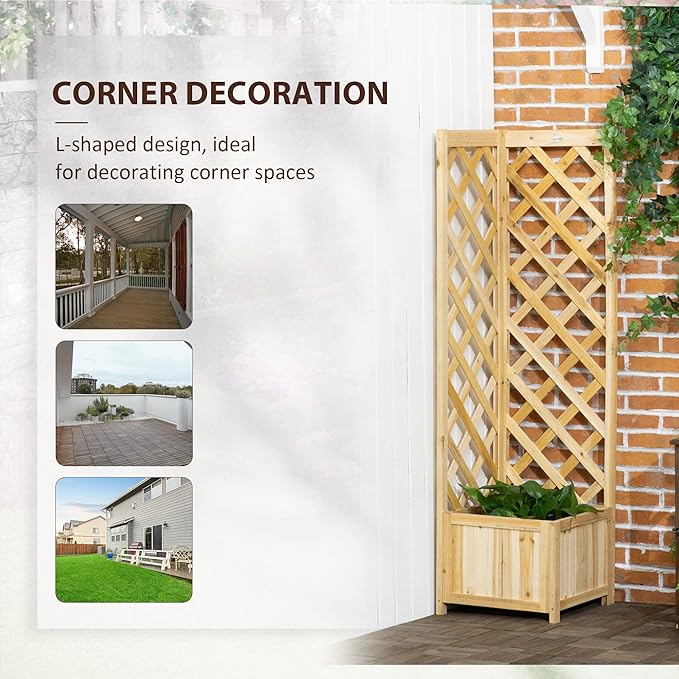 Outsunny Wooden Raised Garden Bed - Image 5