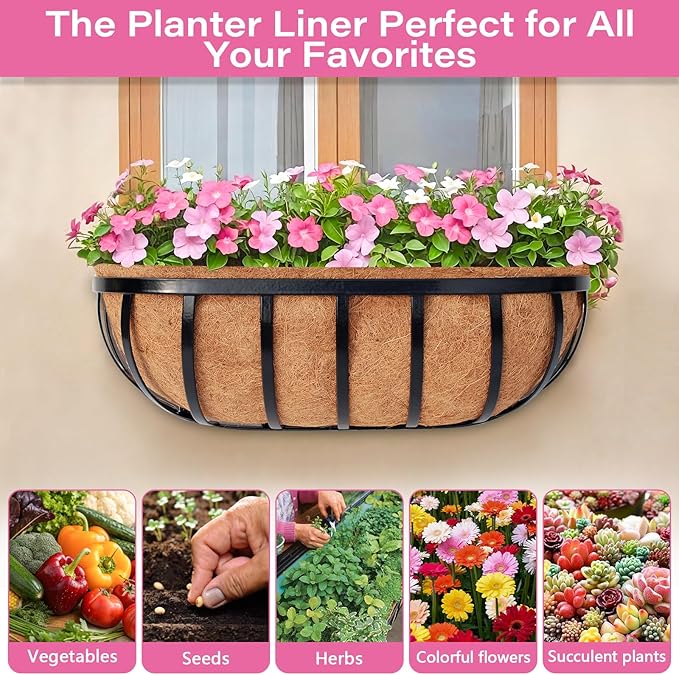 Legigo 4 Pack 24 Inch Natural Trough Coco Liner - Image 7