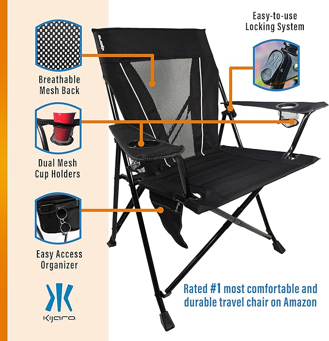 Kijaro XXL Dual Lock Portable Camping Chair - Image 4