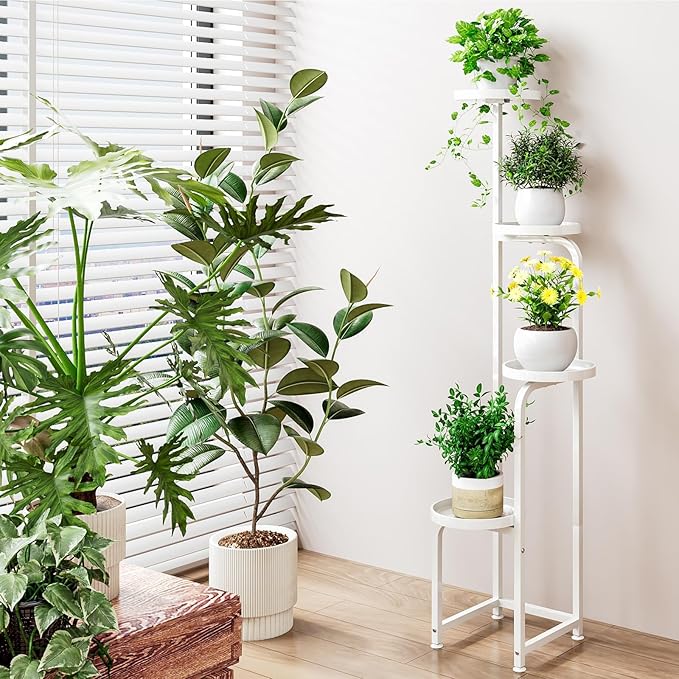 Plant Stand Indoor Outdoor 4 Tier Metal Plant Shelf - Image 5