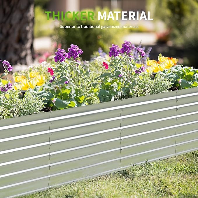 8X2X2ft Galvanized Raised Garden Bed, Outdoor Planter Box Metal Patio Kit - Image 5