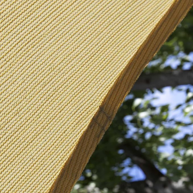 Amgo Custom Size 15' x 22' x 26.6' Sand Beige Right Triangle Sun Shade Sail - Image 8