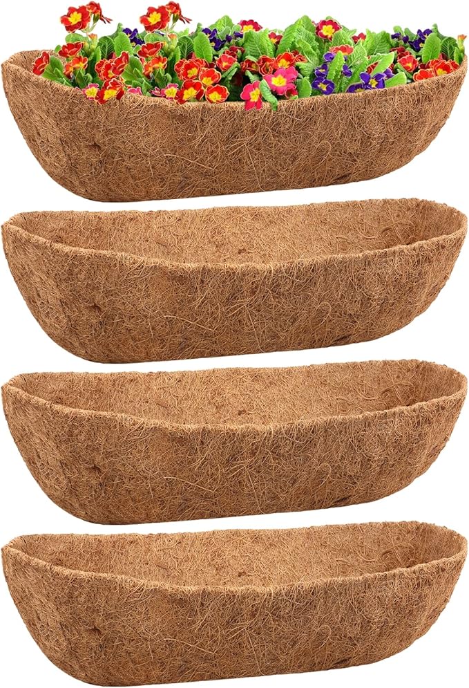 Legigo 4 Pack 24 Inch Natural Trough Coco Liner by Legigo