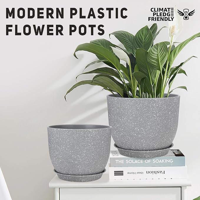 Plant Pots 12/10/9 inch Set of 3, Flower Pots - Image 4