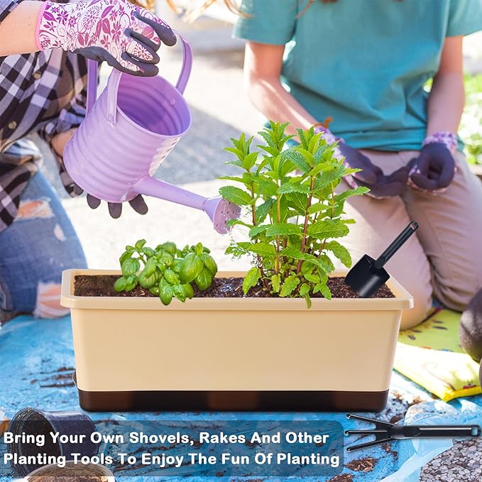 Window Box Planter 8 Pcs, 17 Inches Rectangle Flower Pots - Image 7