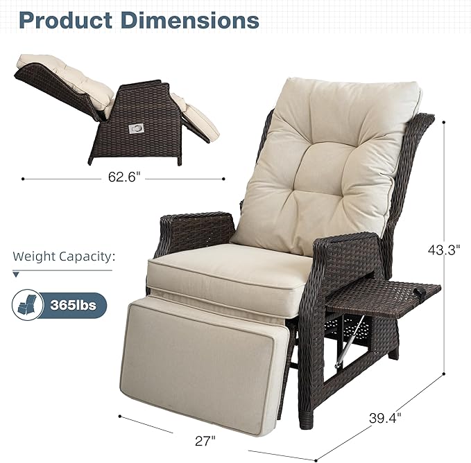 Outdoor Indoor Wicker Recliner - Image 2