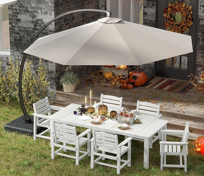 7-Piece White Outdoor Dining Set - Image 8