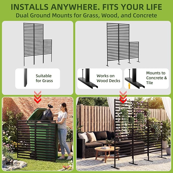 46.4" H X 47.3" W Metal Privacy Screen Outdoor - Image 5