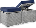 Best Choice Products Set of 2 Wicker Ottomans, Additional Seating, Side Table by BestChoiceProducts