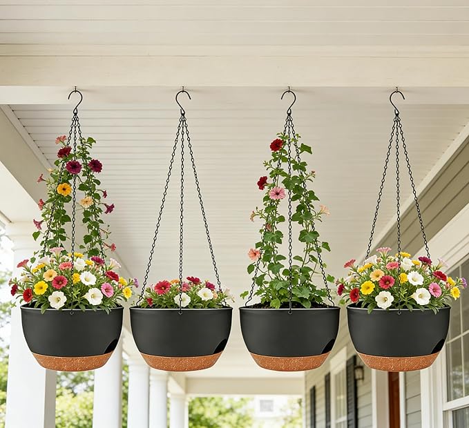 Set of 2-8 Inch Self Watering Hanging Planters - Image 7