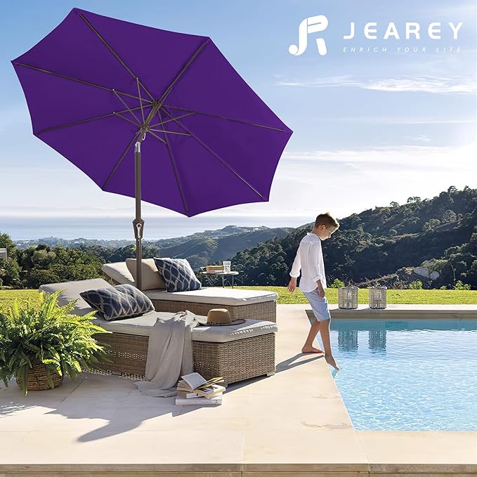 JEAREY 9FT Outdoor Patio Umbrella Outdoor Table Umbrella - Image 6