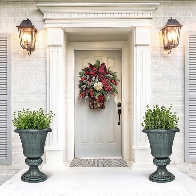 Magshion 20" Urn Planters for Outdoor Plants, Large Decorative Front Porch - Image 3