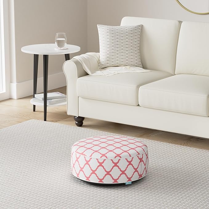 QILLOWAY Indoor/Outdoor Inflatable Stool, Round Ottoman, All Weather Foot Rest - Image 2