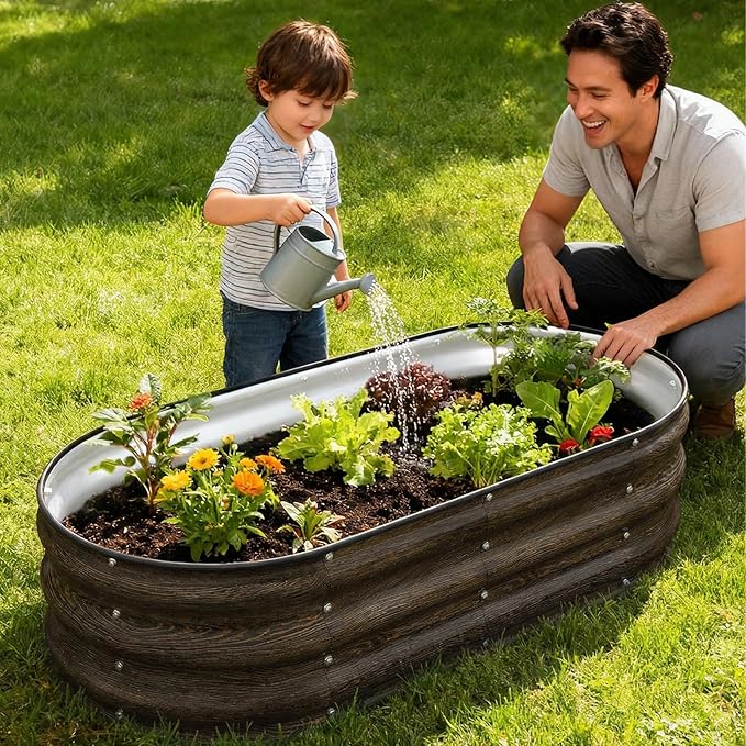 4x2x1FT Galvanized Raised Garden Beds, Raised Garden Bed - Image 2