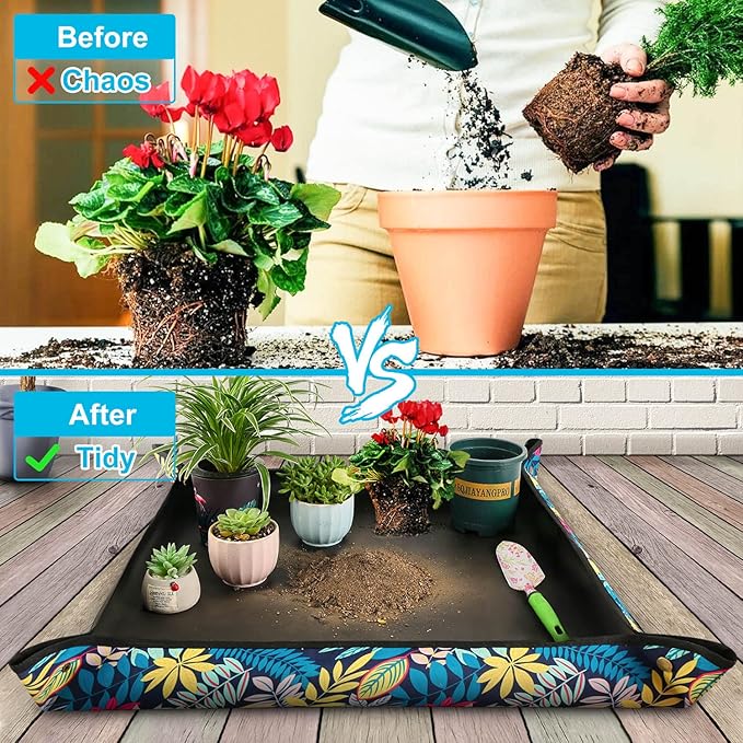 Repotting Mat for Plant Transplanting and Mess Control 29.5"x 29.5" Oxford - Image 2